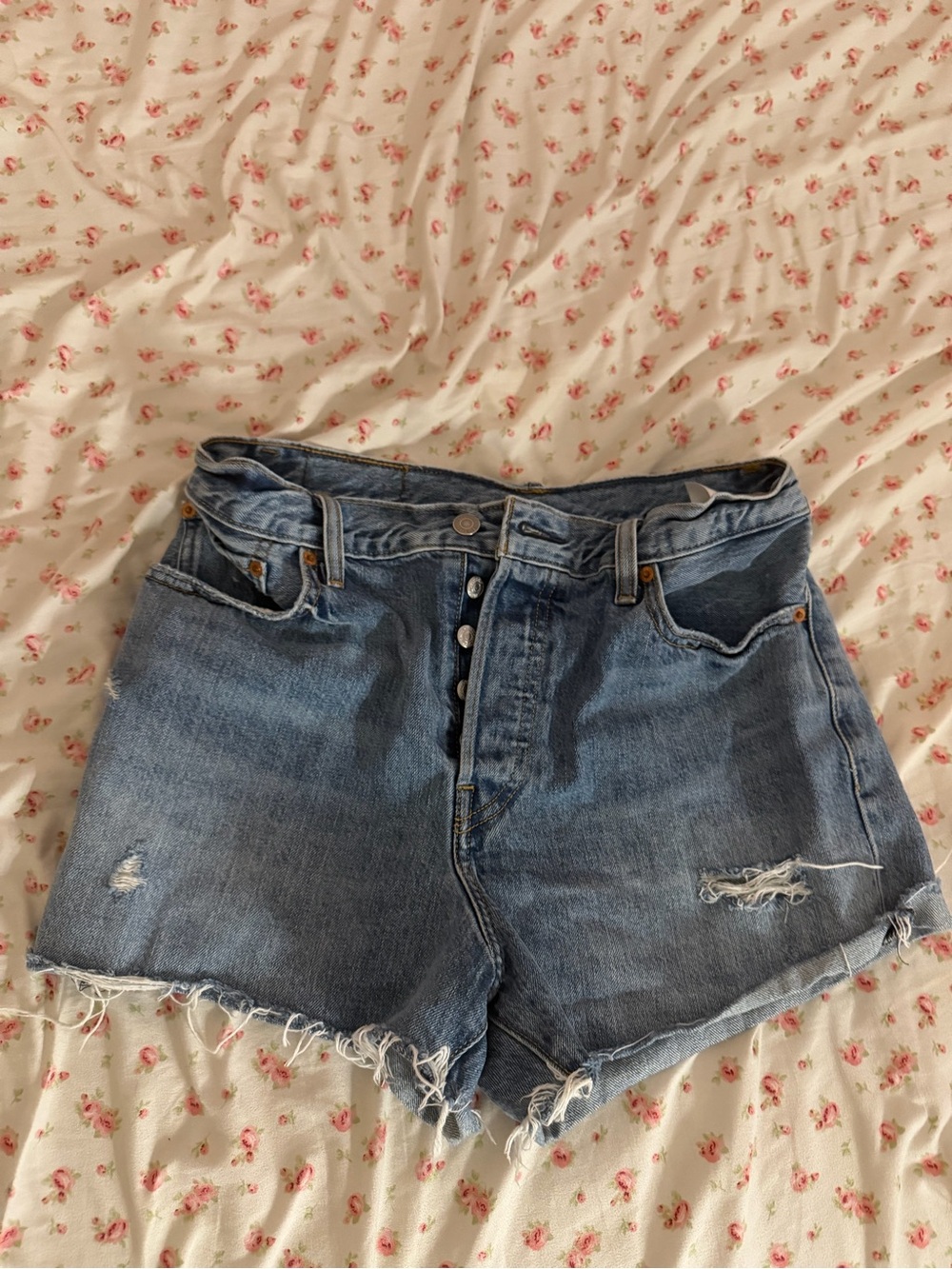 Levi's High-Rise Denim Shorts - Blue